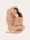 Nude Playing With Hair Art Print