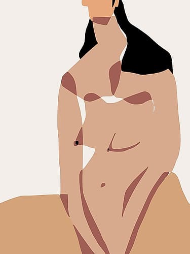Sauna Nude Minimalist Print