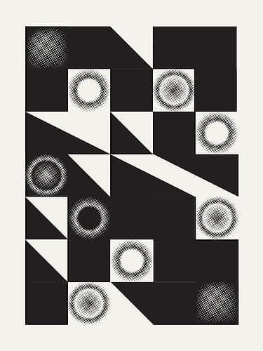 Squares and Triangles In Black Minimalist Print