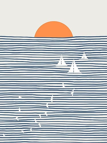 Three White Sails Art Print
