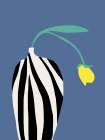Tulip In Zebra Striped Vase Art Print