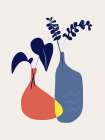 Vase In Blue and Red Still Life Print