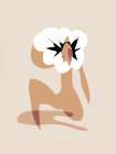 White Floral In Nude Art Print