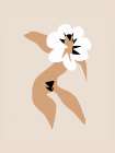 White Floral Twerk Art Print