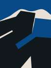 Blue And Black Plain Abstract Art Print