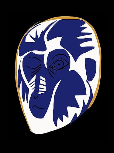 Blue Baboon Art Print by Little Dean