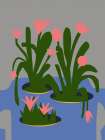 Blue Recycle Bottle With Pink Blooms Art Print