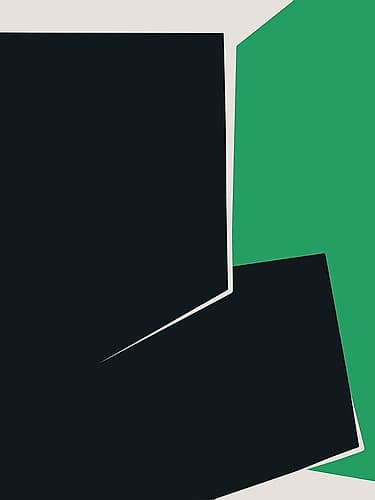 Green And Black Plain Abstract Minimalist Print