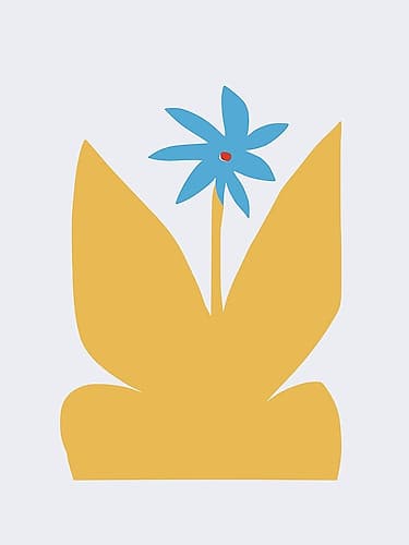 Minimal Blue Plant Art Print