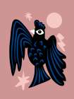 Moon And Stars Raven Art Print