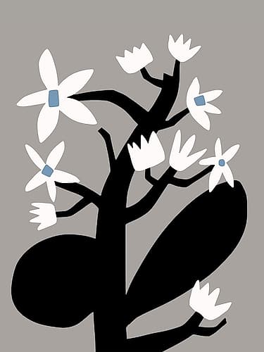 Black and White Flower Art Print