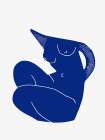 Blue Seated Nude Cut Out Art Print