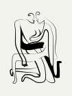 Hugs and Kisses Line Art Art Print