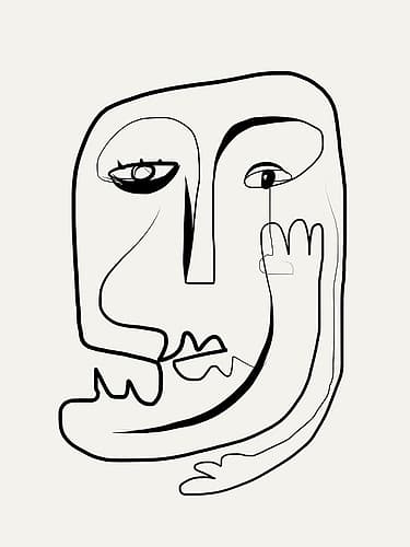 Line Art Portrait Sketch Figurative Print