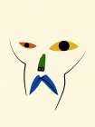 Lines and Cut Out Minimalist Portrait Art Print