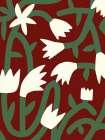 Maroon Bloom Vine Art Print
