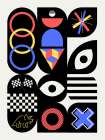 Maximalist Geometrical Four Colors Design Art Print