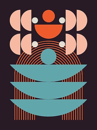 Mid Century Geometrical Balance Art Print