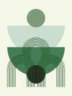 Mid Century In Forest Shades Art Print