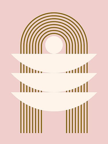 Mid Century In Pink Minimalist Print
