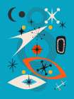 Mid Century In Retro Blue Art Print