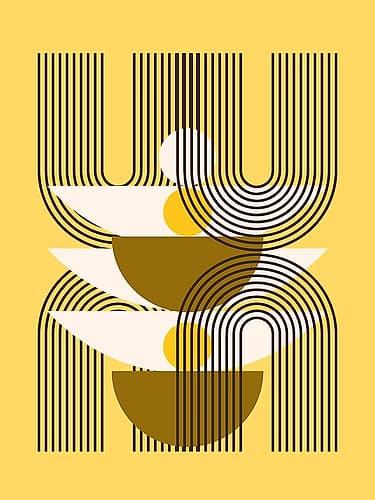 Mid Century In Yellow Minimalist Print