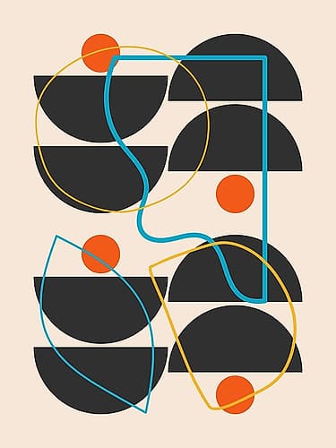 Mid Century With Abstract Lines Minimalist Print