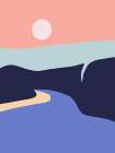 Minimalist Coastal Lagoon Art Print