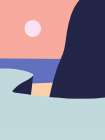 Minimalist Sunset Beach View Art Print