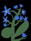 Nocturnal Blue Flower Art Print
