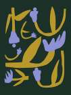 Purple and Gold Flower Cut Out Art Print