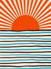 Red Sun and Sea Art Print