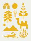 Scandinavian Ornaments In Yellow Art Print