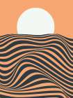 Wave And Sunset Art Print