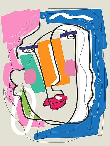 Abstract Candid Portrait Madame Abstract Art Print