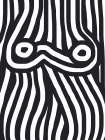 Black and White Striped Nude Art Print