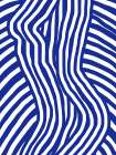 Blue And White Striped Nude Art Print