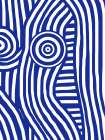 Front Blue And White Striped Nude Art Print
