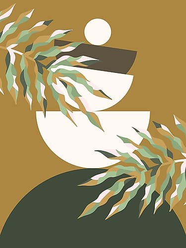 Geomatrical Rock Balancing Minimalist Print