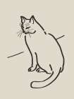 Line Art Cat Drawing 3 Art Print