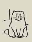 Line Art Cat Drawing 7 Art Print