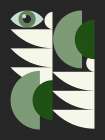 Mid Century Geometrical In Green Art Print