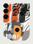 Abstract Shape Collage In Black Abstract Art Print
