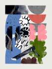 Abstract Shape Collage In Blue Minimalist Print