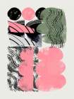 Abstract Shape Collage In Pink Minimalist Print