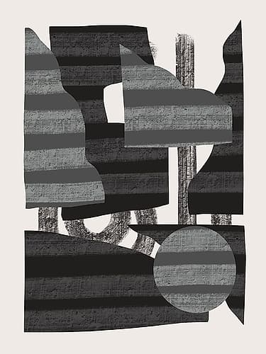 Abstract Stripe Minimal Collage 26 Art Print