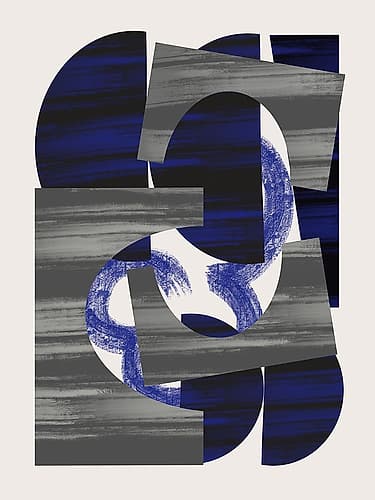 Abstract Stripe Minimal Collage 27 Abstract Art Print