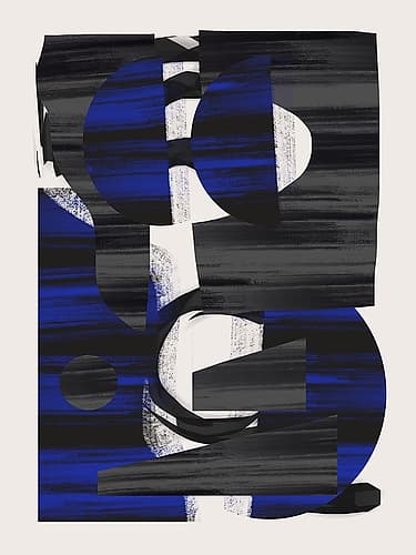 Abstract Stripe Minimal Collage 28 Abstract Art Print