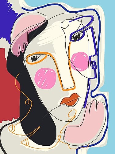 Muse Line Art Portrait Figurative Print