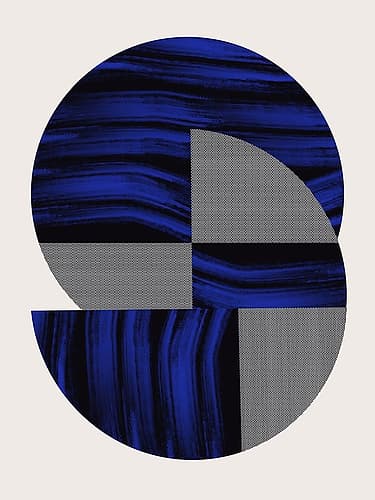 Scandinavian In Blue And Black 2 Abstract Art Print